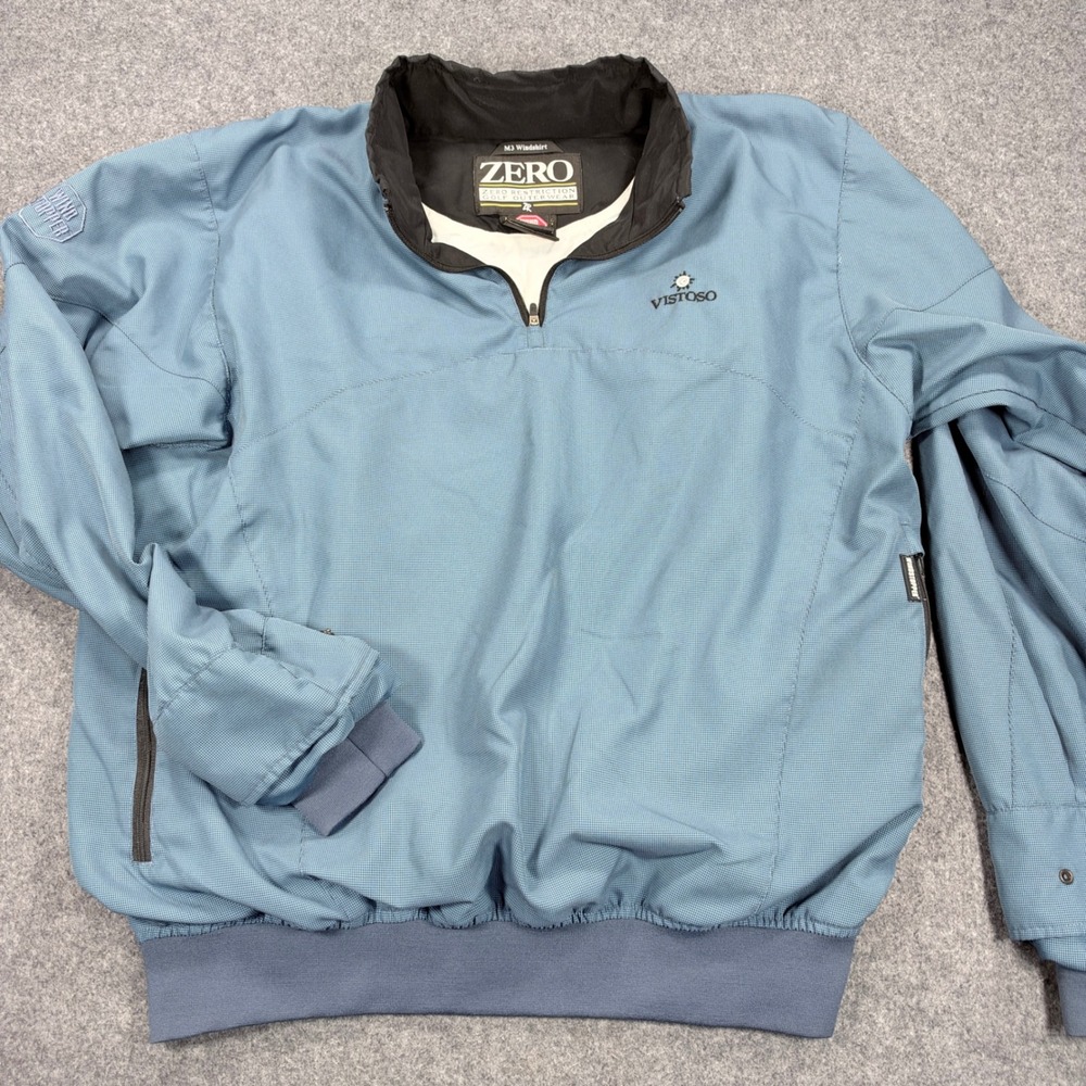 Zero Restriction M3 Windshirt Mens Medium Blue Houndstooth Golf Pullover Jacket